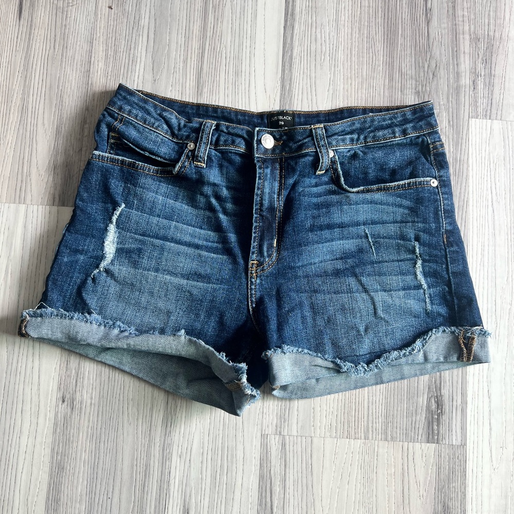 Just Black Distressed Jean Shorts